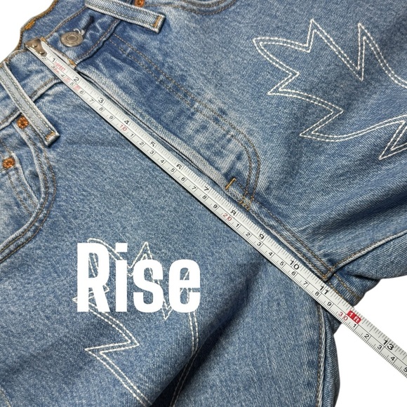 Levi's® Premium 501® STRETCH SKINNY EMBROIDERED JEANS WOMEN'S 26 RANCH WESTERN - Picture 13 of 16